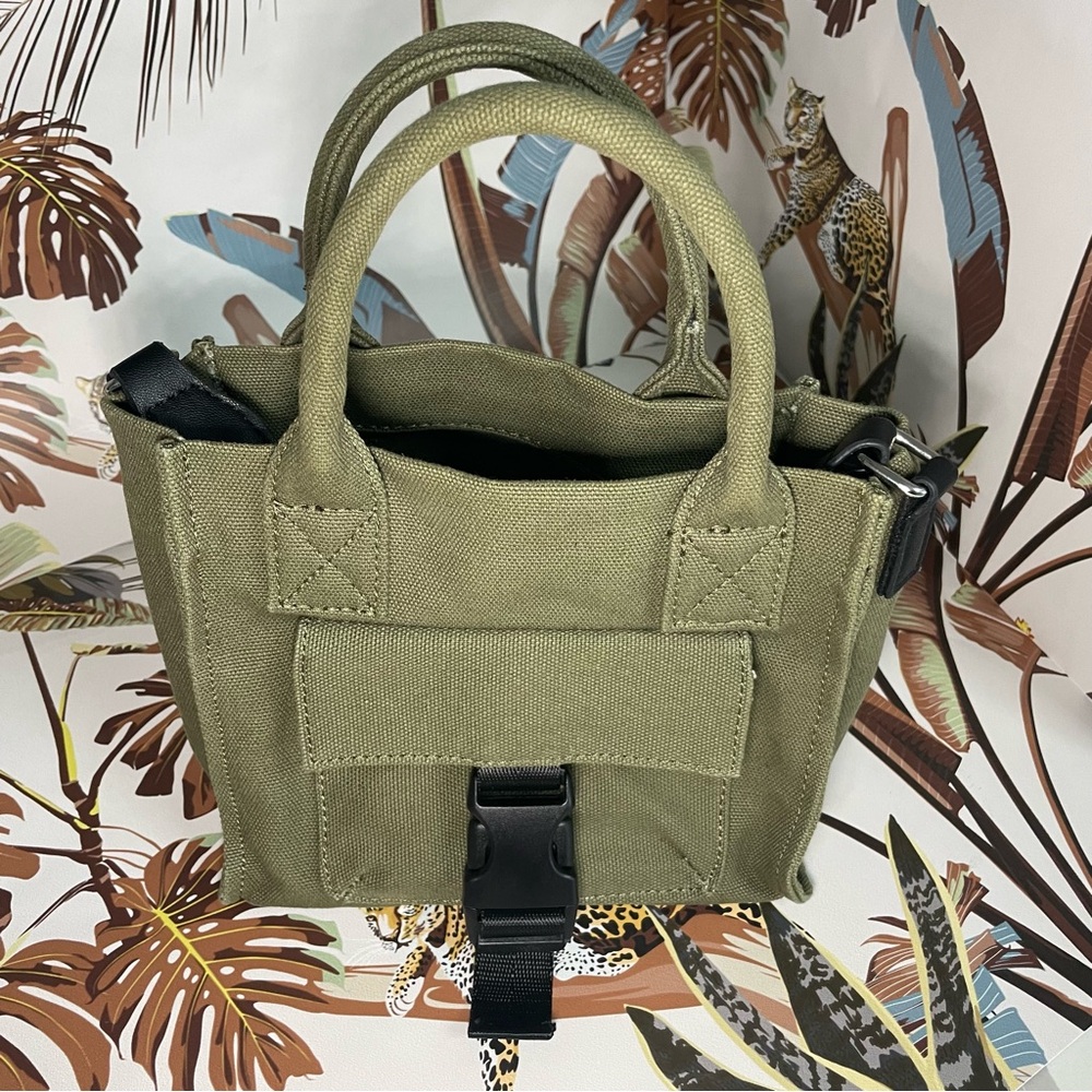 Cargo Pocket Mini Canvas Tote Bag